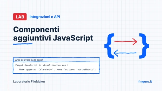 Copertina del laboratorio FileMaker: Componenti aggiuntivi JavaScript
