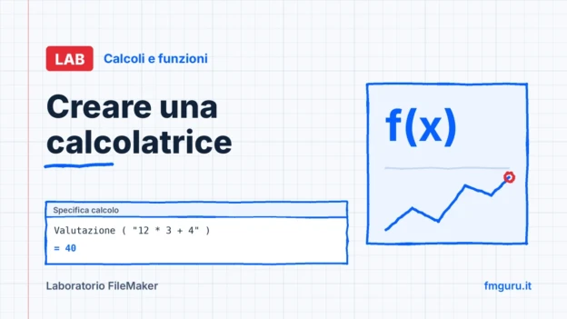Copertina del laboratorio FileMaker: Creare una calcolatrice