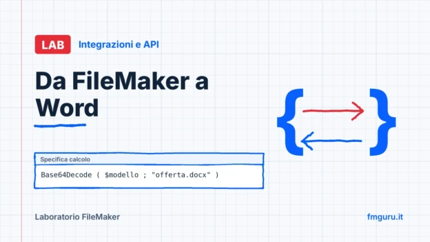 Copertina del laboratorio FileMaker: Da FileMaker a Word