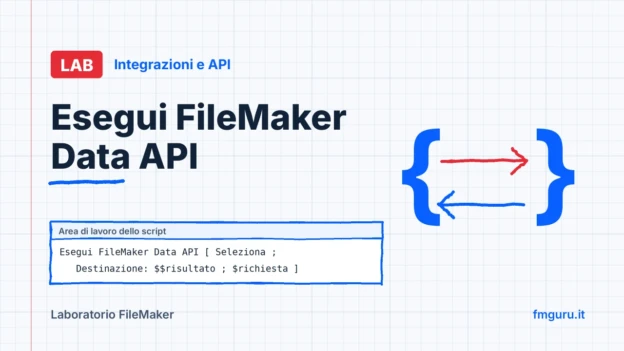 Copertina del laboratorio FileMaker: Esegui FileMaker Data API
