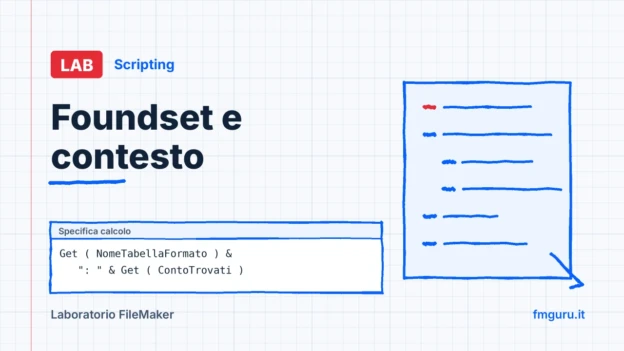 Copertina del laboratorio FileMaker: Foundset e contesto