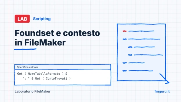 Copertina del laboratorio FileMaker: Foundset e contesto in FileMaker