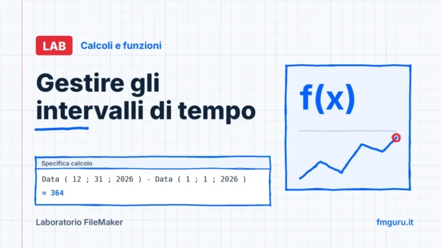 Copertina del laboratorio FileMaker: Gestire gli intervalli di tempo