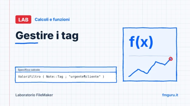 Copertina del laboratorio FileMaker: Gestire i tag