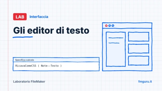 Copertina del laboratorio FileMaker: Gli editor di testo