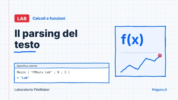 Copertina del laboratorio FileMaker: Il parsing del testo