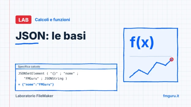 Copertina del laboratorio FileMaker: JSON: le basi