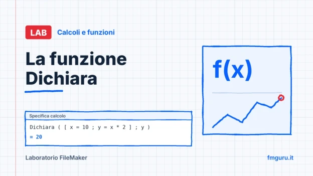 Copertina del laboratorio FileMaker: La funzione Dichiara