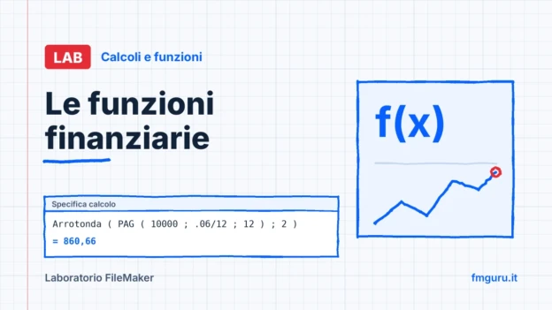 Copertina del laboratorio FileMaker: Le funzioni finanziarie