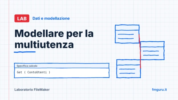 Copertina del laboratorio FileMaker: Modellare per la multiutenza