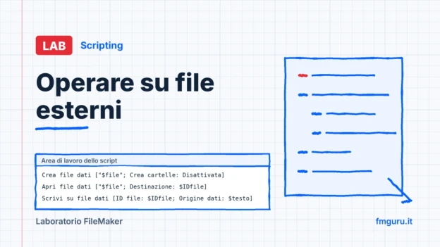 Copertina del laboratorio FileMaker: Operare su file esterni