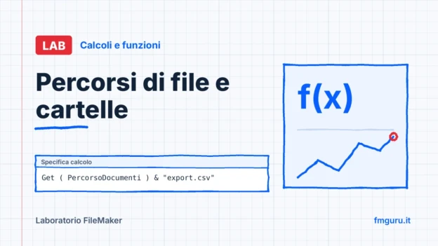 Copertina del laboratorio FileMaker: Percorsi di file e cartelle