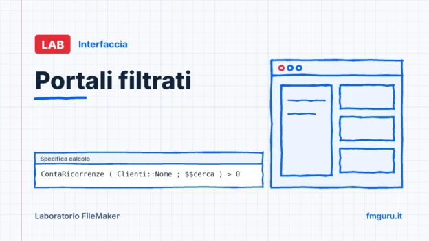 Copertina del laboratorio FileMaker: Portali filtrati