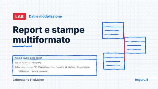 Copertina del laboratorio FileMaker: Report e stampe multiformato