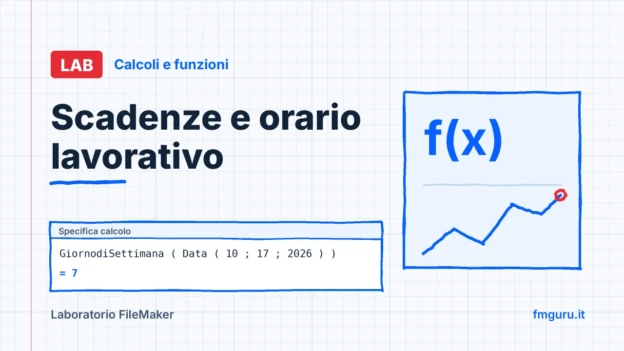 Copertina del laboratorio FileMaker: Scadenze e orario lavorativo