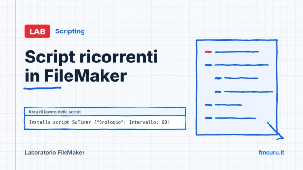 Copertina del laboratorio FileMaker: Script ricorrenti in FileMaker