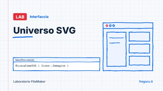 Copertina del laboratorio FileMaker: Universo SVG